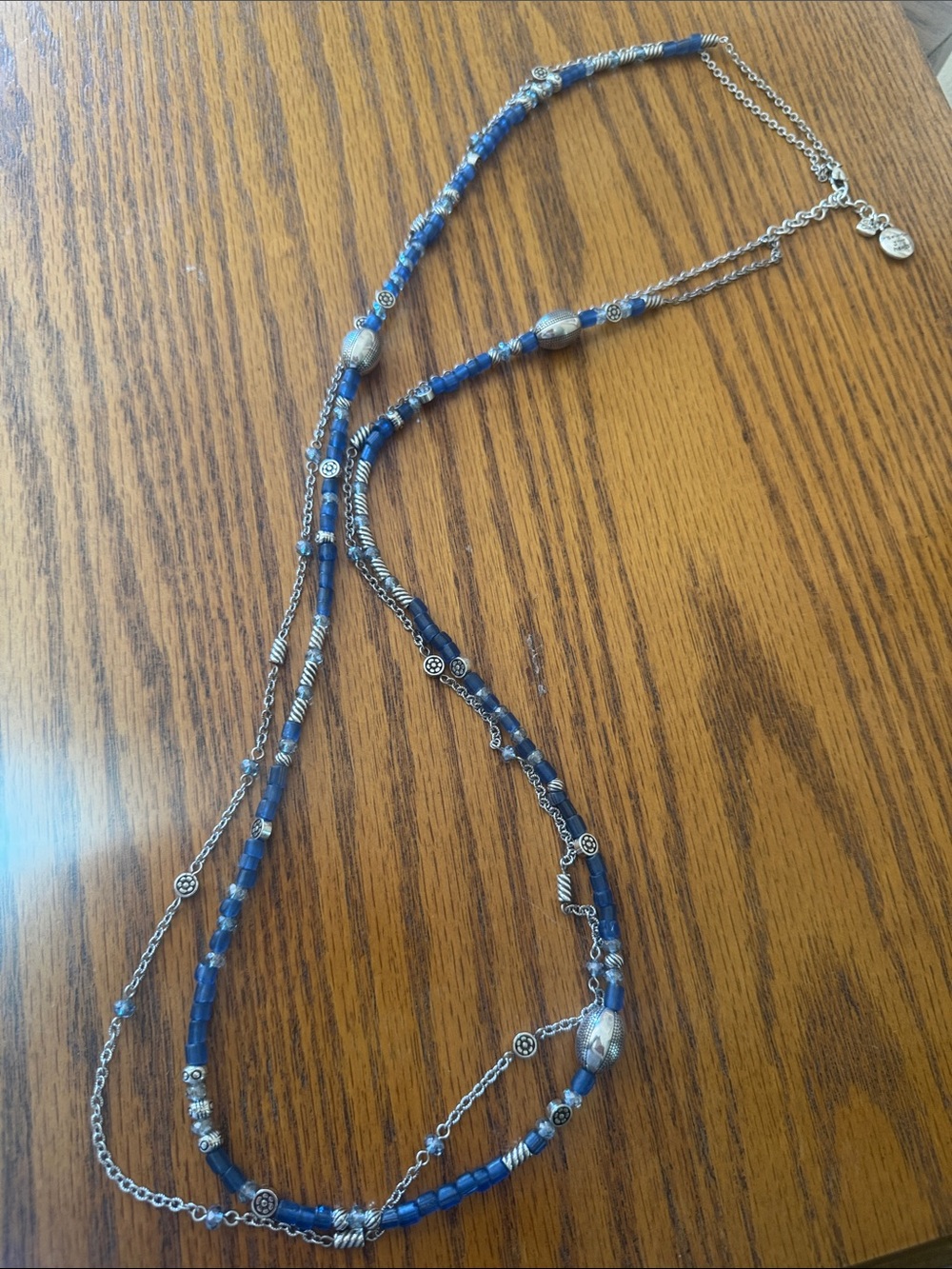 Brighton Blue Multi-Strand Beaded Necklace with Silver Accents